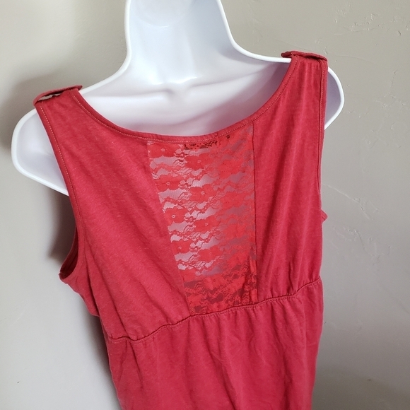 Maurices Plus 1 Red Tank Top Empire Waist Studs 1X - Picture 6 of 8